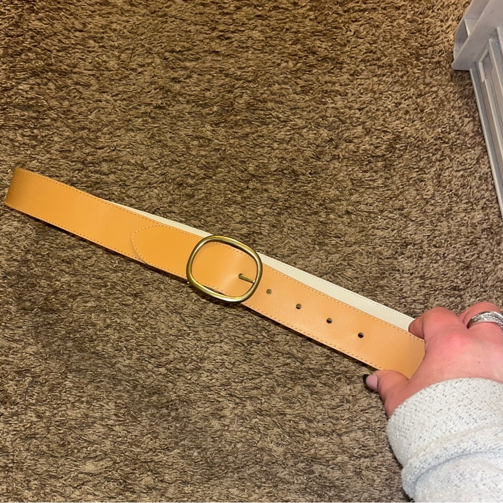 Tan Leather Belt with Gold Buckle *final price*